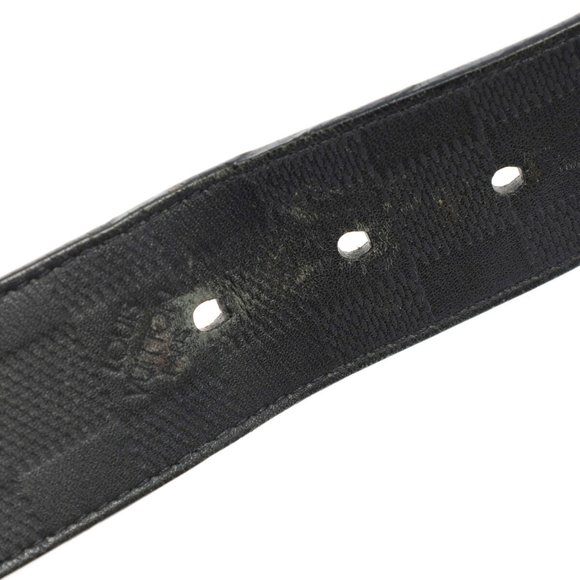 LOUIS VUITTON Louis Vuitton 95cm Black M9150 Men's Leather Belt - Picture 12 of 13